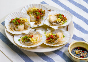 蒜蓉豆豉酱蒸扇贝 Steamed Scallops with Black Bean Garlic Sauce