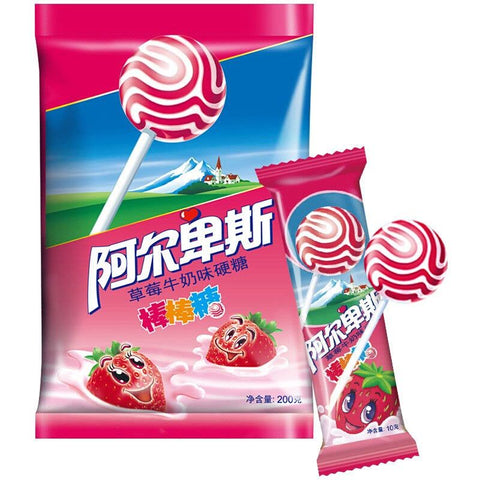 ALP Lollipop Candy-Strawberry&Cream Flavour 200g