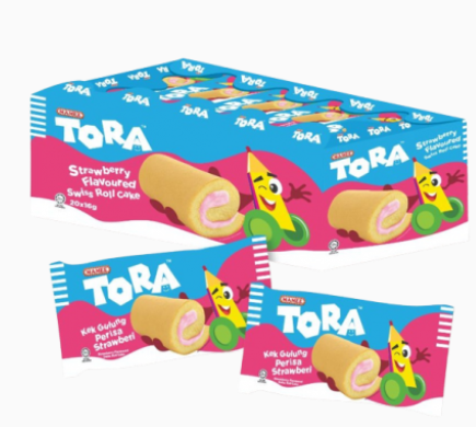 Tora Swiss Roll Strawberry Flavoured 12g