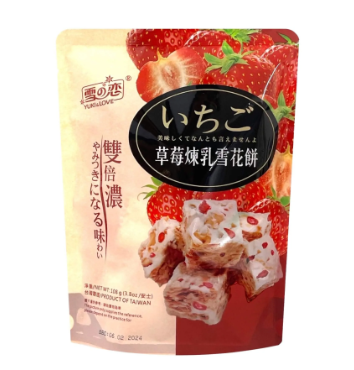 雪之恋 草莓炼乳雪花饼 108g