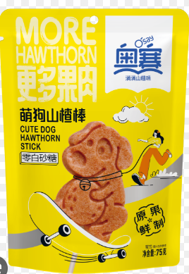 O'say Cute Dog Hawthorn Stick with Sweetener 75g BBD:17.11.2025