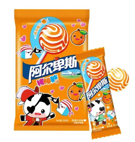 ALP Lollipop Candy-Orange&Cream Flavour 200g