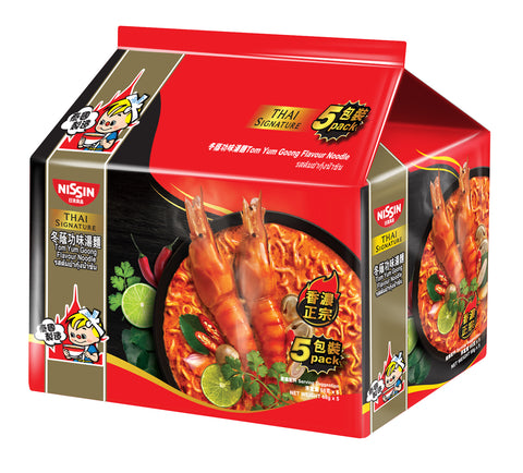NISSIN Thai Signature-Tom Yum Shrimp Creamy Soup Noodle 5x72g
