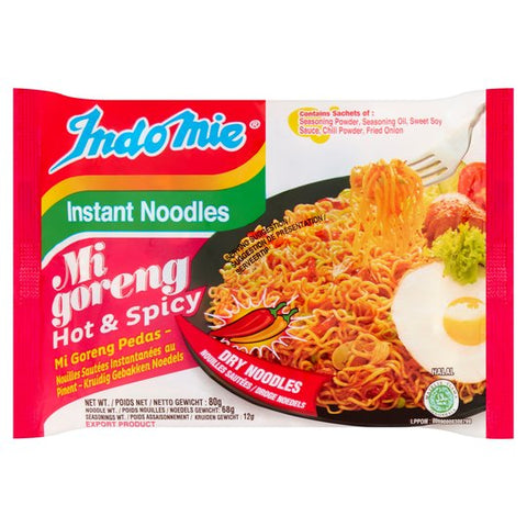 INDOMIE Mi Goreng Pedas Instant Noodle-Hot&Spicy 80g 