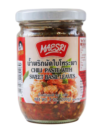 MAESRI Chilli Paste with Sweet Basil Leaves 200g