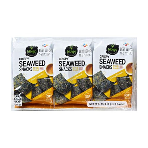 CJ BIBIGO Crispy Seaweed Snacks - Sesame 3x5g