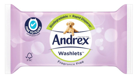 ANDREX Washlets Fragrance Free 36s