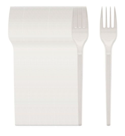ESSENTAIL 100PC White Plastic Cutlery
