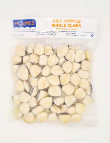 HOLMES IQF Cooked Whole Clams 1kg