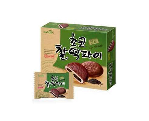 Samjin 韩式巧克力年糕派（黑芝麻馅) 310g