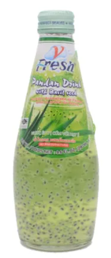 V FRESH Pandan Juice with Basil Seed 290ml KHEGO