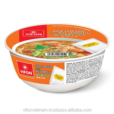 VIFON Viet Cuisine Sour Crab Soup Instant Rice Vermicelli Bowl 120g