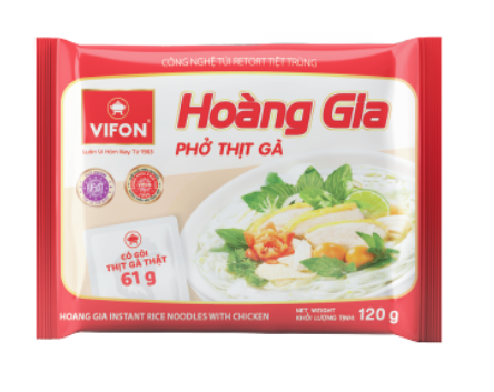 VIFON Hoang Gia Instant Rice Noodles with Chicken 120g